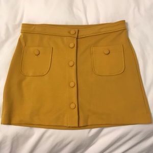 Mustard yellow mini skirt